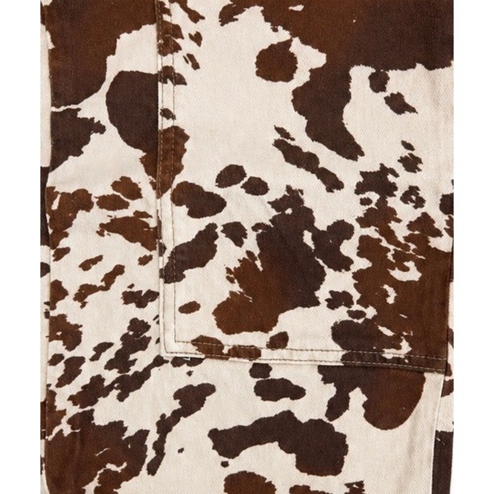 Free People We The Free Risk Taker High Rise Straight Jeans Cow Print Sz: 30 NWT - Picture 6 of 8